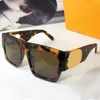 Heren zonnebril Z1478W damesmode klassiek uit één stuk vierkant frame casual wilde tempel metalen letters heren zwarte bril UV-protecti321O