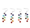 7 Natural Yoga Stone Alloy Dangle Earrings For Women Girl Jewelry Party Club Decor Fashion Accessories