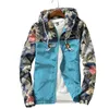 Floral Jacket Herfst Heren Hooded Jassen Slanke Fit Lange Mouw Homme Trendy Windbreaker Jas Merk Kleding Drop 210909