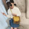 Kids Leopard Tassel Handbags Purses Fashion Shoulder Bags Girls All-match Cross-body Bags Children Snack Candies Wallet C1101 201 Z2