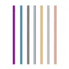 Reusable Metal Drinking Straws 304 Stainless Steel Sturdy Straight Drinks Straw Kawaii Colorful Environmental Protection