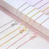 Chaînes POFUNUO Real 18K Gold Chain Collier Classique Simple O Design Pure AU750 Pour Femmes Fine Bijoux Cadeau