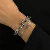 Link, Chain X7YA Metal Style Micro-inlaid Zircon Bracelet Vibrato With The Same Temperament Female Exquisite Jewelry