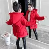 3-12Y Toddler Girls Longue Veste Outwear Enfants Veste en coton-rembourré Girl Winter Hiver Down Vêtements Vêtements Chaillette Fourrure Hooed Snowsuit Enfants 211111