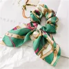 Более крупные лук эластичные волосы Scrunchie Scrunchy Hairbands ленты головы полосы хвостик держатель женщин девушки жемчужный кулон