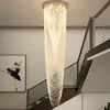 Długie kryształy żyrandol lampy salonowe duże hall krystaliczne żyrandolę lampa dekorator pomieszczenia oświetlenie schodowe żyrandol wiszące światła