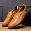 Ny läder Storstorens Casual Shoes Outdoor Catwalk Sneakers Fashion Trend Driving Shoes 47 Storlek Läderskor