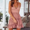 Boho-Kleid für Damen, sexy Riemchen, Rendas Branco, Mini-Kleid, Senhoras Praiafesta, Sommerkleid 210514