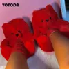 Pantofole da donna Teddy Bear Inverno Caldo Peluche Scarpe da casa Infradito da interno Divertente Cartoon Bears Slipper Donna Soft Scarpa antiscivolo 922