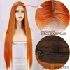髪の合成のかつらのコスプレkookastyle合成のかつらのための長い間ストレートの女性オレンジコスプレの耐熱性の自然な髪の灰色のブロンド220225
