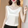 Sommer Satin Koreanische Tank Top für Frauen Solide Büro Dame Spaghetti Strap Plus Größe XXXL/5XL Cami 210531