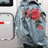 Europa, Japão e Coréia do Sul Floral Denim Jaqueta Jaqueta Jaqueta Desgastado Vintage Hip-Hop Streetwear Novidade 211214