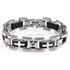 Gioielli di moda Uomo Croce Bracciale in gomma nera in acciaio inossidabile Bracciale rigido Bracciale in acciaio inossidabile in silicone maschile Q0719