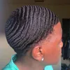 Dreadlocks Men039s Toupee Full Dantel Birimleri Brezilya Bakire İnsan Saçı 4mm Afro Kinky Curl Yedek Erkek Saç parçaları Black3128432
