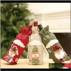 Christmas Decorations Festive Party Supplies Home & Gardenchristmas Champagne Set Red Wine Bottle Bag Table Decoration Old Man Snowman Elk Op