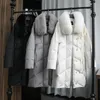 Women's Down & Parkas FTLZZ Large Real Natural Fur Collar White Duck Coat Winter Jacket Women Long Female Thick Snow Outerwear Luci22