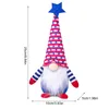 Independence Day Decoration Plush Gnome Doll American Striped Star Print Hat Dwarf Tomte Standing toy