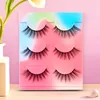 3 pairs 3D Faux Mink Hair Soft False Eyelashes Fluffy Wispy Thick Lashes Handmade Lash Eye Makeup Tools