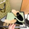 Designer dam herr Loafers i äkta läder tofflor Fur Muller tofflor med spänne Mode dam herr Princetown klänning Dam Casual Fur Mules Flats Nytt 34-46