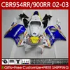 Kroppskit för Honda CBR900 CBR954 RR CBR 954 900 RR CC 2002-2003 Kropp 61NO.13 CBR954RR CBR 900RR 954RR 900CC 02 03 CBR900RR CBR954-RR 2002 2003 Fairings Rothmans Blue