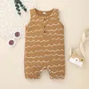 Baby sommar kläder rompers 0-12 månader nyfödd jumpsuit spädbarn pojke flicka romer kläder ärmlös outfit jumpsuits