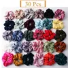 30 Teile/los Satin Scrunchies Schleife Großhandel Scrunchies Pack für Frauen vsco Mädchen VERKAUF Dropshipping Sommer Strand Haarschmuck X0722