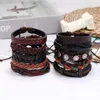 Tennis 10pcs/set Black Wrap Woven Fashion Handmade Men Bracelets Male Women Leather Bracelet Bangle Wholesale Jewelry Gift