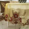 Tafelkleed Europese tafelkleed borduurstoel cover organza ronde tafelkleden geborduurde rustieke covers textiel