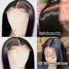 HD Lace Frontal Wig 13x6 Front Human Hair Zaprzeczył Kości Proste Przezroczyste Peruki Zamknięcie