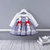 Lolita Style Birthday Dress Wedding Party Girls Dress Elegant Princess Striped Kids Dresses For Girls Gowns 1-14Y Q0716