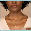 Chains Necklaces & Pendants Jewelrychains Fashion Women Necklace Copper Plating Solid Color Gold Paperclip Hip Hop Punk Clavicle Chain Party