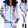 ZOGAA Marca Donna Set due pezzi Tuta Abiti per donna Felpa con cappuccio Tute Stampato Tuta sportiva 210930