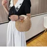 Women Handle Handbag Summer Fashion Woven Women Shell Style Shoulder Bag Handmade Hollow Out Straw Crossbody Women