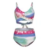 Femmes Gradient Couleurs Maillots De Bain Tendance De La Mode Soutiens-Gorge Mémoires Split Taille Haute Maillot De Bain Designer Été Femme Plage Piscine Sexy Sling Bikini Ensembles