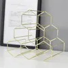 Kreatywny Geometryczny Rack Wino Metal Proste Gospodarka Gospodarskie Restauracja Salon Bar Szafka Display Tabletop Regales