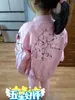 Autumn Spring 3 4 5 6 8 10 12 Years Embroidery Flower Floral Mandarin Collar Pearl Zipper Loose Jacket For Baby Kids Girls 210701