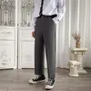 Men's Suits & Blazers Summer Thin Casual Pants Fashion Gray Black Suit Men Korean Loose Straight-leg Dress Mens Wide-leg S-3XL