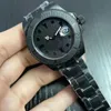 All-Black Top Quality Deluxe Mäns Klockor Keramikpanel 40mm Mad124060 Automatisk rörelse Sapphire Glass Black Cameron Diver Watch