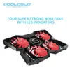 Cooling Pad Fan Cooler Notebook Adjustable Speed with 4 Fans 14"-17" Laptop