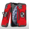 Cas d'armure antichoc pour iPhone 12 XR XS X 11 Pro Max Mini 7 8 Plus 6 Couvercle Téléphone Bague Magnetic Kickystand