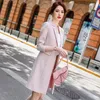 Temperament High Quality Women's Jacket Skirt Two-piece Suit Winter Elegant Long Plaid Ladies Slim-fit Female 210527