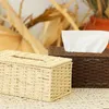 Ящики тканей Салфетки Rattan Box Старинные салфетки Держатель для салфетки Case Colter Consifer Desk Decoration Жилая комната для хранения крышка P0X2