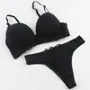 Sexy feminino underwear sólido vs tanga sutiã mais conjuntos lingerie terno laço e calcinha feminina push up 80 85 90 95b set bras