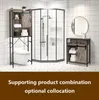 Bedroom Furniture FCH Retro Style MDF With Triamine Iron Frame Sliding Door Two-Drawing Two-Layer Rack Bathroom Cabinet