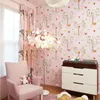 Wallpapers Nordic Forest papel de parede para crianças Quarto Rolo Não tecido Rosa Azul Dos Desenhos Animados Árvore Kids Menino Meninas Quarto Paredes