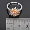 Kolczyki Naszyjnik Kształt Kwiat Brązowy Morganit Dla Kobiet Posrebrzane Zestawy Biżuterii Pierścienie JS0191