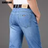 Męskie dżinsy Marka Biznes Klasyczny Casual Moda Top Denim Kombinezony Wysokiej Jakości Spodnie Slim Spodnie Mężczyźni 211111