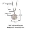 Pendant Necklaces Hip-hop Rotatable Zircon Sun Flower Full Diamond Necklace Hipster Cool Rap Accessories