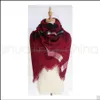 Szaliki Okładki Kapelusze, Rękawiczki Moda Aessories Kobieta Klatki Klatkowe Dziewczyny Lattice Szal Szal Zimowy Siatka Klasyczny Kwadratowy Tassel Check Scar Scarf N