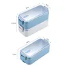 Lunchbox Läckagesäker mikrovågsugn Vuxen Student Matlagringsbehållare utan BPA Dubbel rostfritt stål 304 1100ml 210423